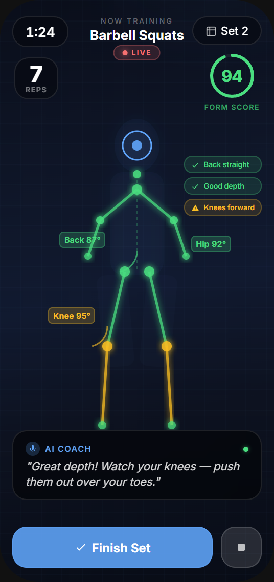 PozeFit coaching screen